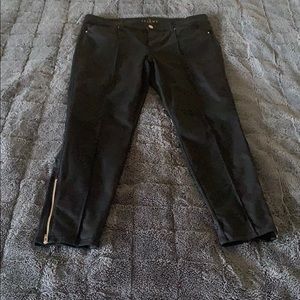 Black Coated Skinny Ankle Pants